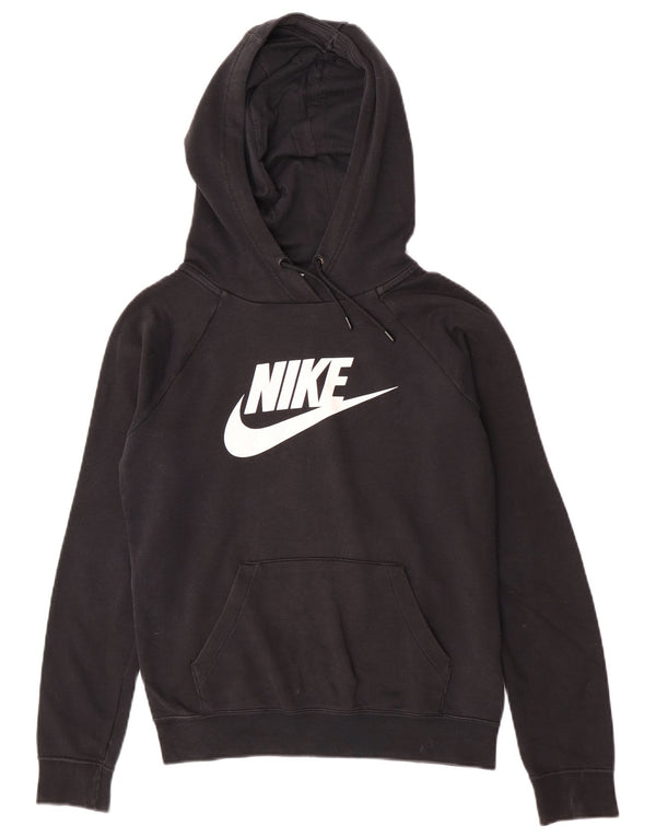 Jumper com capuz Nike feminino gráfico oversized UK 6 XS algodão preto