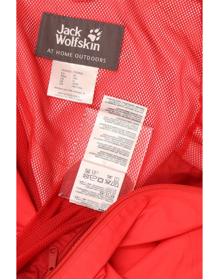 Jaqueta de chuva feminina com capuz JACK WOLFSKIN Reino Unido 18/20 XL poliamida vermelha