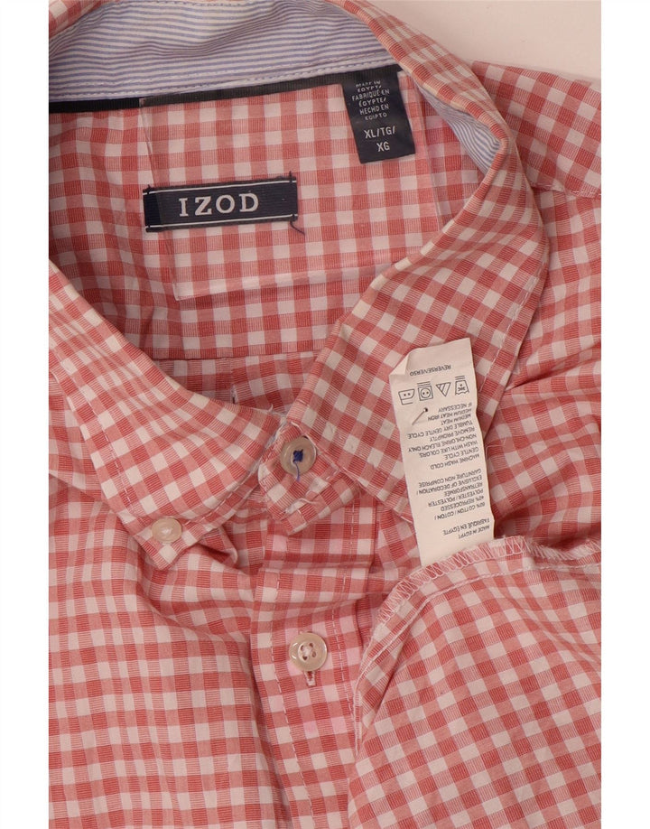 Camisa masculina IZOD XL algodão guingão rosa