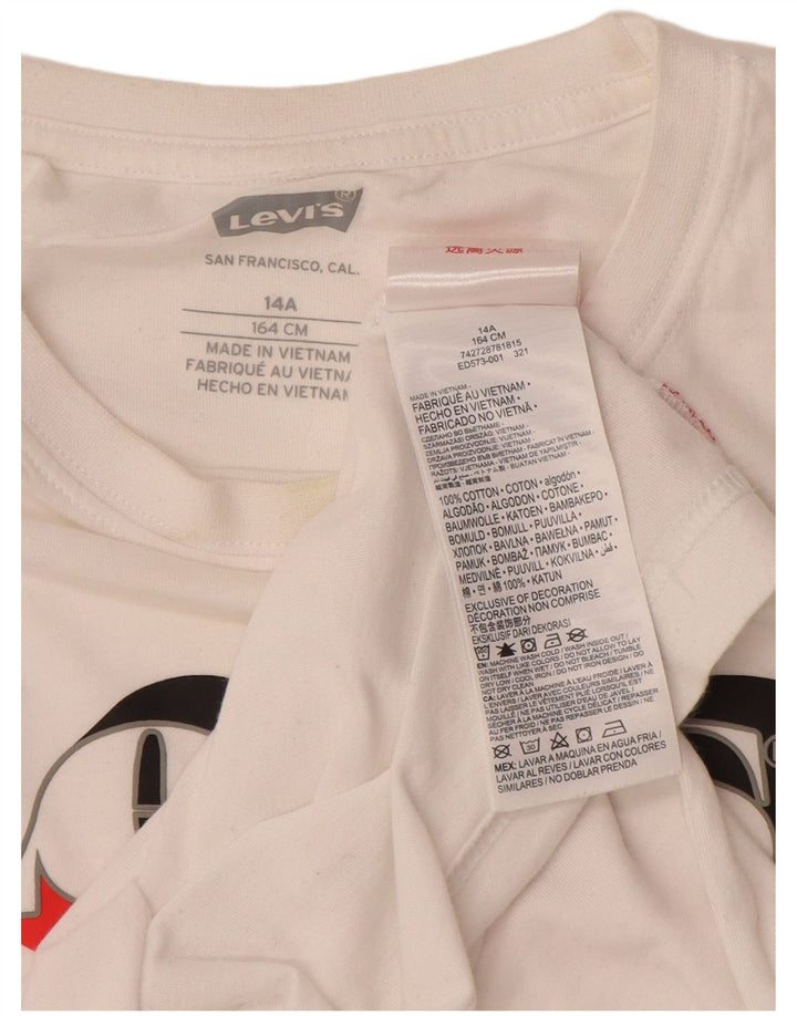 Camiseta gráfica LEVI'S Boys 13-14 anos algodão branco