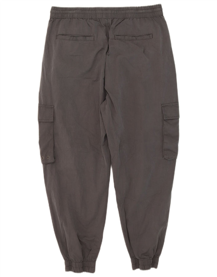 Calça Zara masculina Crop Joggers Cargo grande W32 L24 cinza poliéster