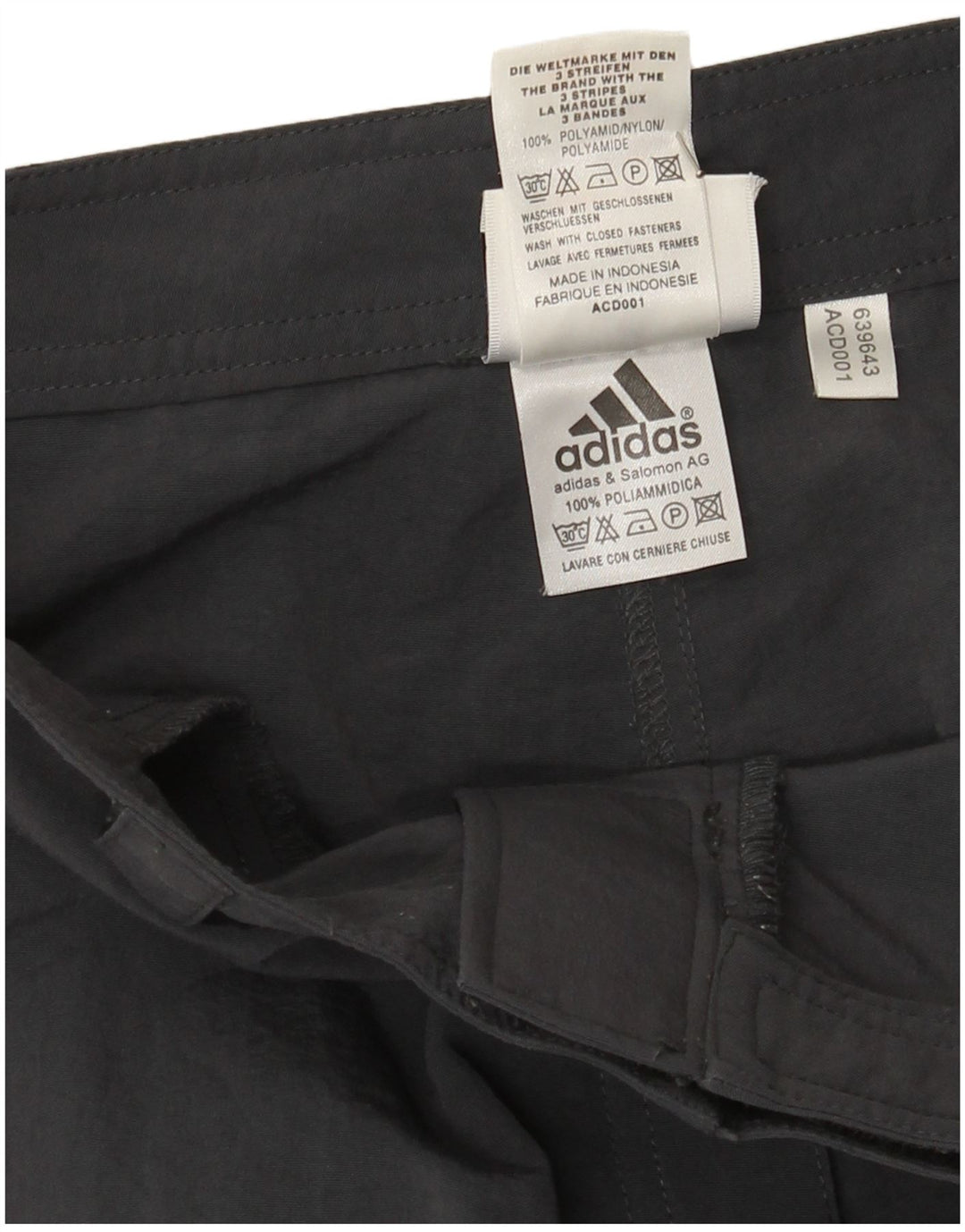Calça Capri Feminina Adidas UK 14 Grande W32 L21 Cinza Poliamida