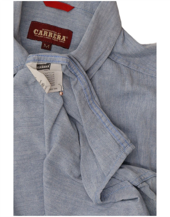 Camisa masculina CARRERA algodão azul médio