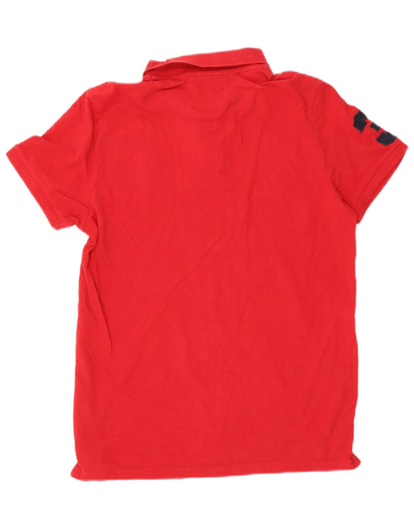 US Polo Assn. Mens Graphic Regular Fit Camisa Algodão Vermelho Médio