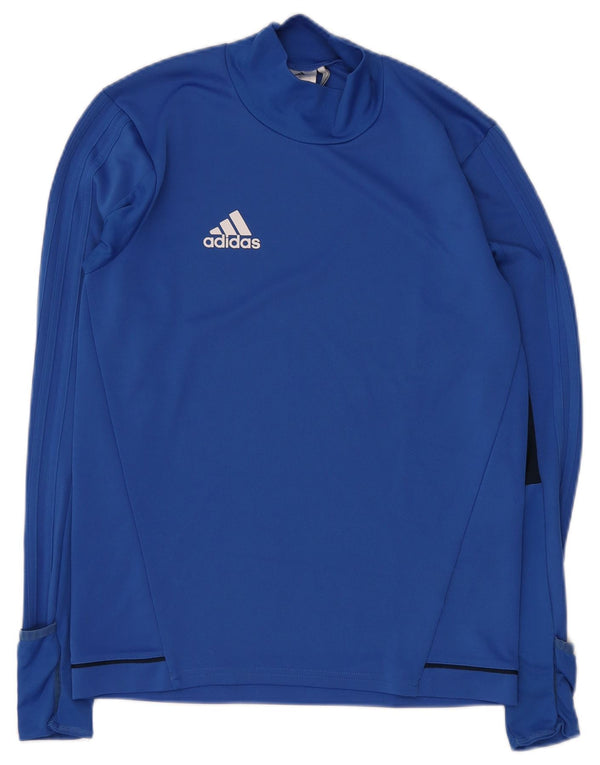 ADIDAS Mens Top Manga Longa Pequeno Azul Poliéster