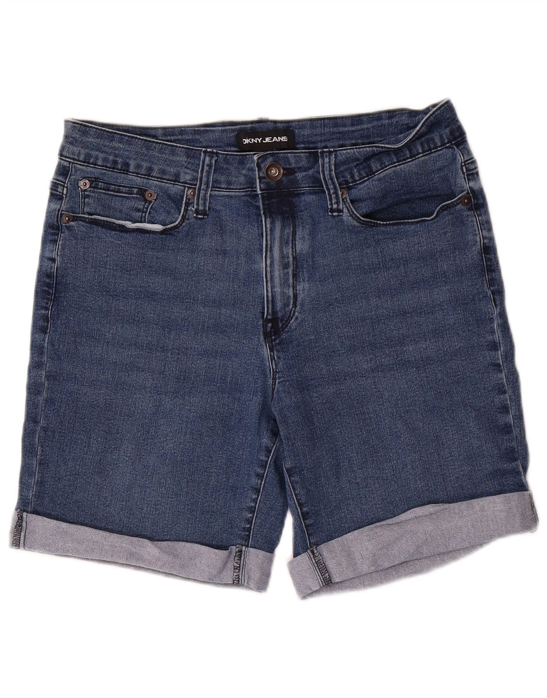 Shorts jeans feminino Dkny US 6 médio W32 azul