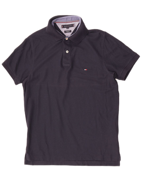 Camisa polo masculina Tommy Hilfiger Slim Fit médio algodão azul marinho