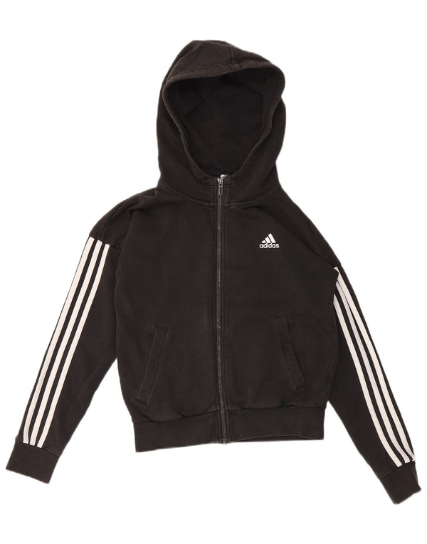 Suéter Adidas Feminino Oversized Zip com Capuz UK 4/6 XS Algodão Preto
