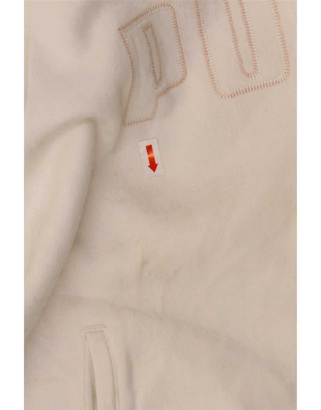 PUMA Womens Graphic Tracksuit Top Jacket UK 14 Médio Branco