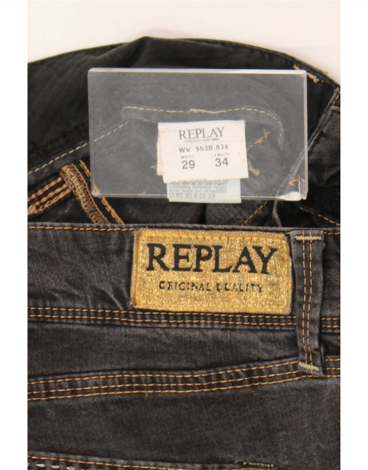 Replay Jeans Slim Feminino W29 L34 Algodão Cinza