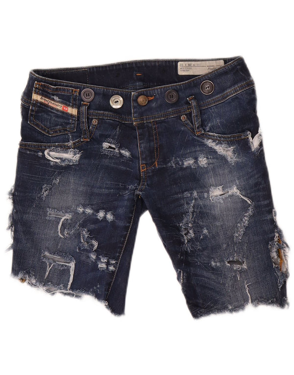 Shorts jeans feminino diesel Matic Skinny Slim W28 algodão azul marinho médio
