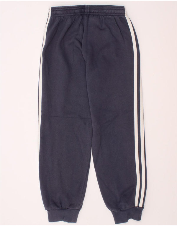 Adidas meninos calças de treino joggers 6-7 anos azul marinho algodão