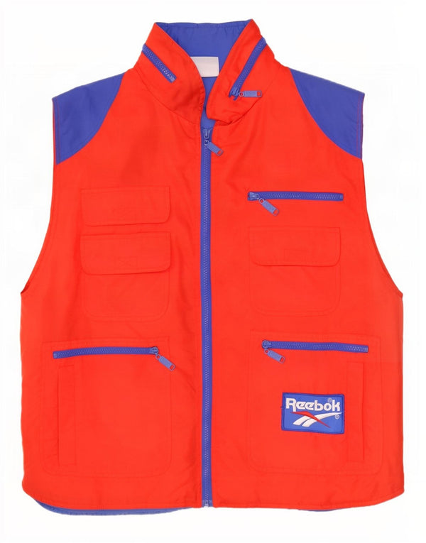 Reebok Mens Graphic Hooded Utility Gilet UK 42 XL Vermelho Colourblock Poliamida