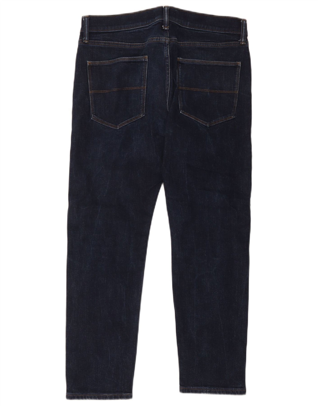 Jeans justos femininos Marks & Spencer W32 L29 algodão azul marinho