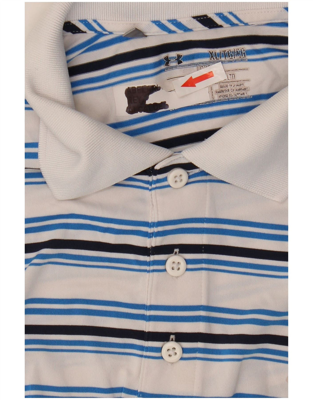 Camisa polo masculina Under Armour XL poliéster listrado branco
