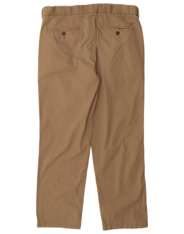 Calça chino masculina Marks & Spencer regular W34 L29 algodão bege