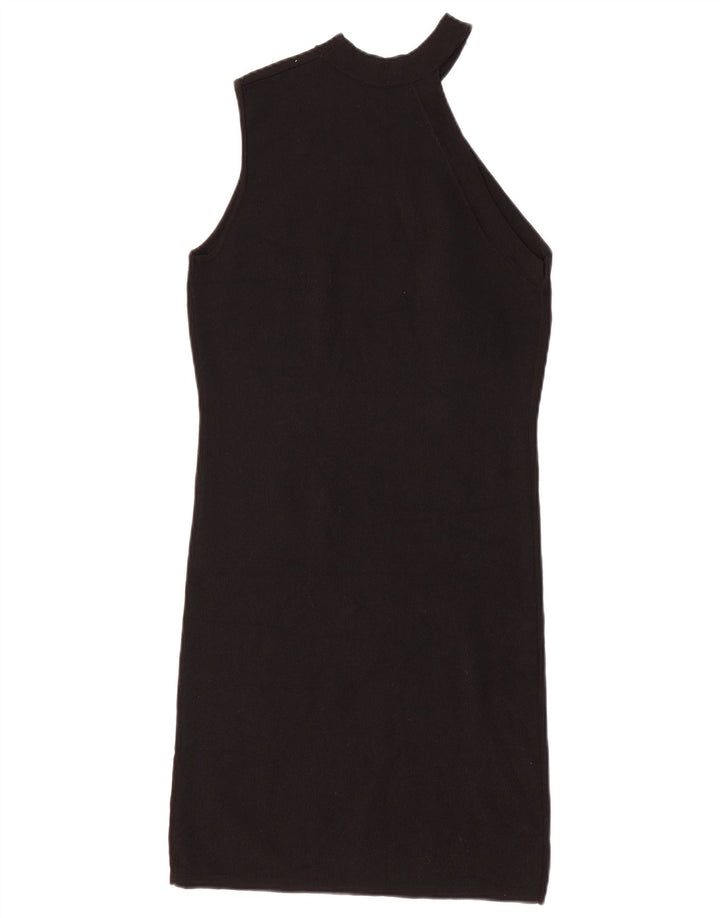 Vestido bodycon feminino de um ombro Zara Reino Unido 12 médio preto