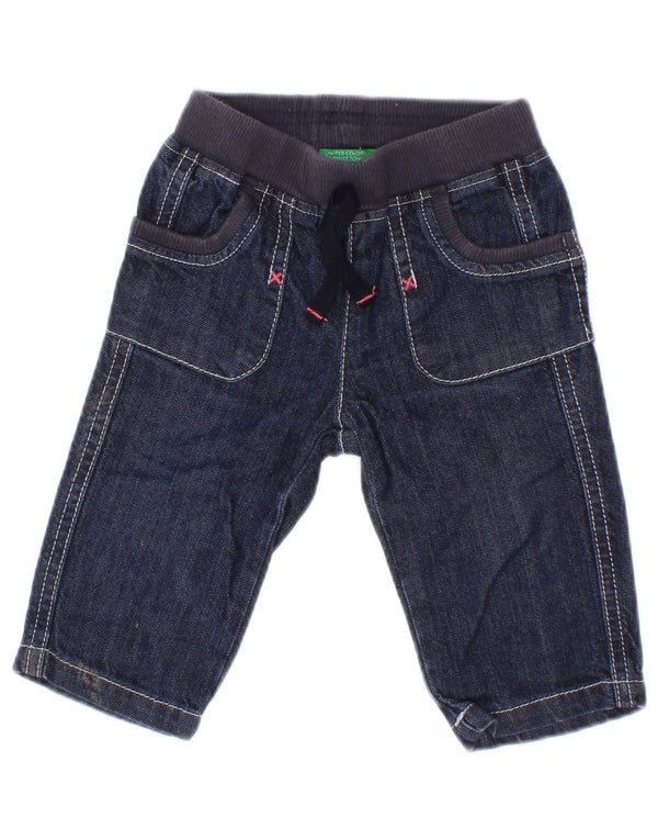 Shorts jeans Benetton bebê menina 3-6 meses W18 algodão azul marinho