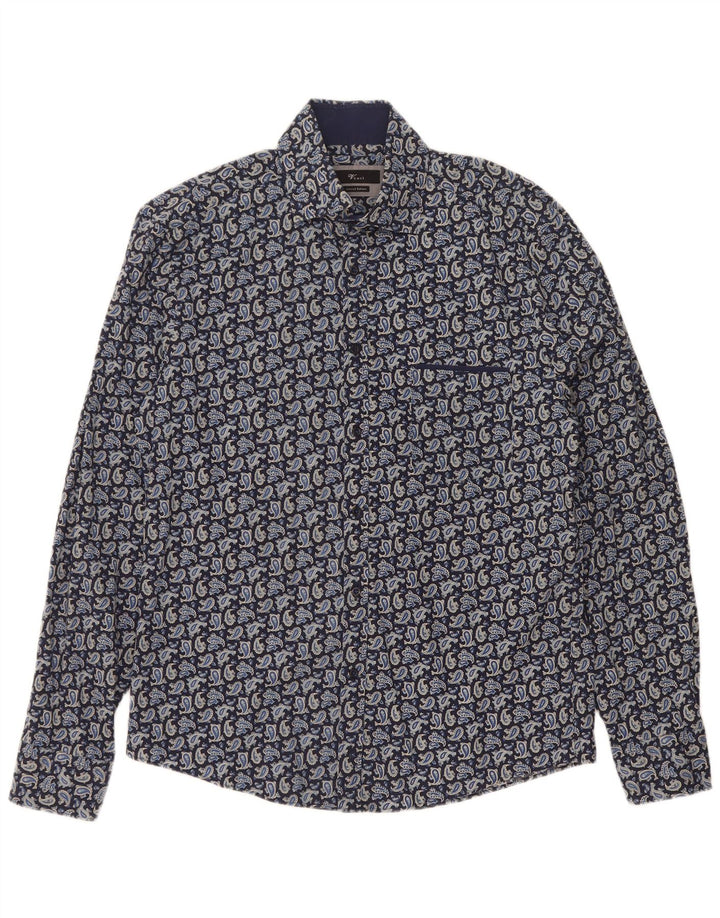 Camisa masculina Venti edição limitada médio azul marinho algodão paisley