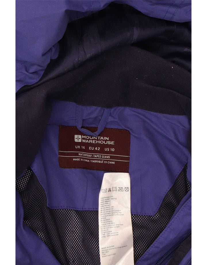 Grande poliéster roxo encapuçado Reino Unido 14 da capa de chuva das mulheres do armazém da montanha