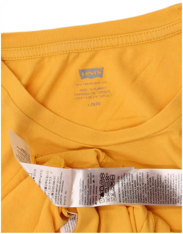 Camiseta gráfica masculina Levi's Top grande de algodão amarelo