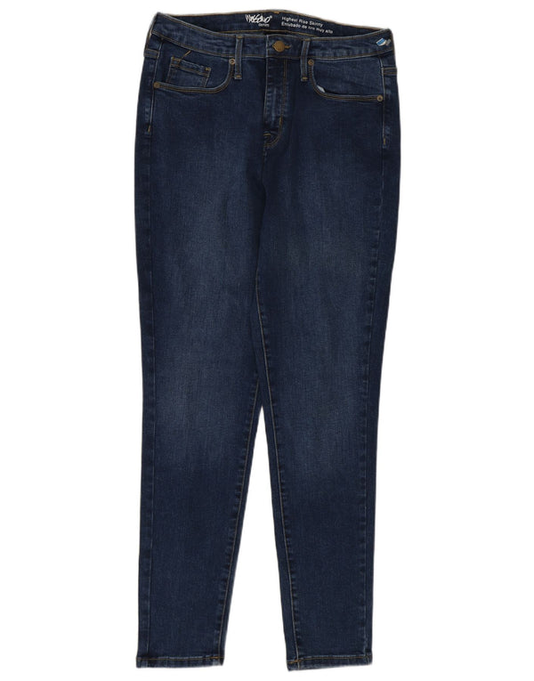 Mossimo Calça Jeans Skinny Feminina Cintura Alta EUA 10 Grande W30 L27 Algodão Azul Marinho