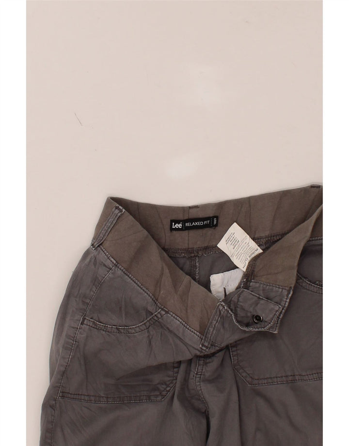 LEE Womens Relaxed Fit Crop Cargo Trousers US 4 Small W27 L22 Grey Cotton Vintage Lee and Second-Hand Lee from Messina Hembry 