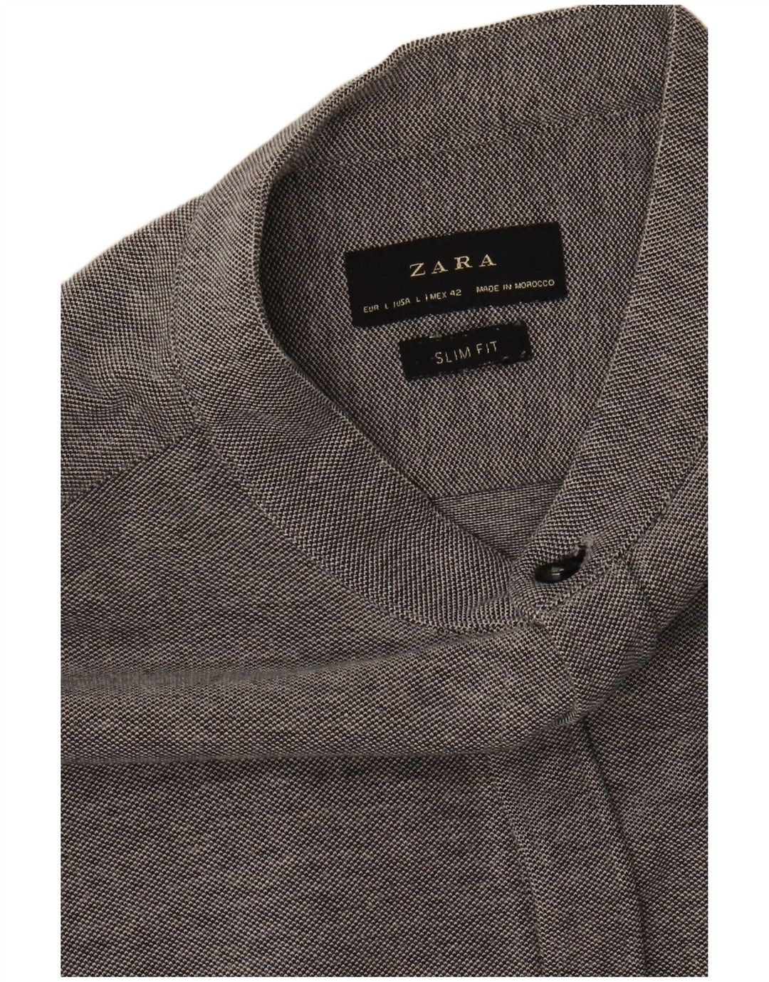 Camisa masculina ZARA Slim Fit grande cinza