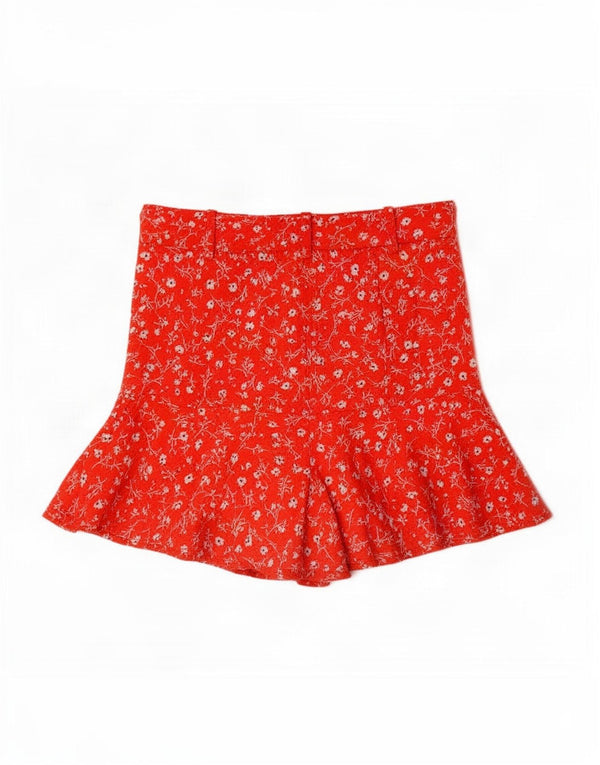 Shorts feminino Zara XS W24 vermelho floral