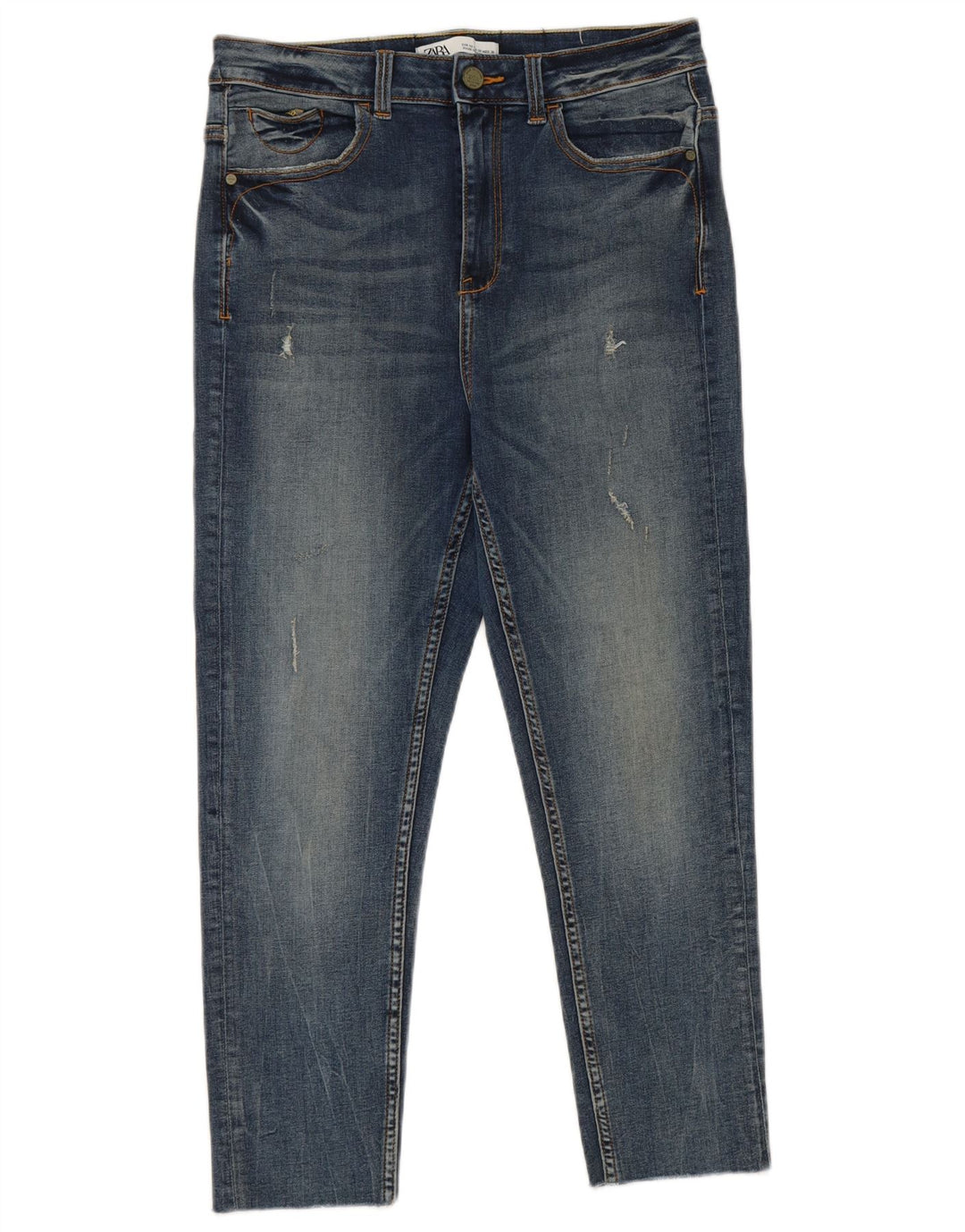 Calça jeans feminina Zara EU 40 médio W30 L24 algodão azul