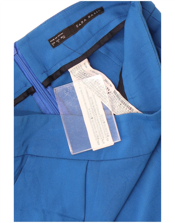 Mini saia feminina Zara pequena W26 azul poliéster