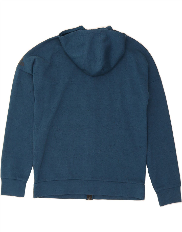 ADIDAS Boys Zip Hoodie Sweater 15-16 Years Blue Cotton Vintage Adidas and Second-Hand Adidas from Messina Hembry 