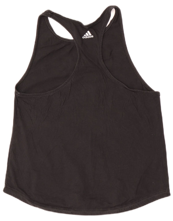 Adidas Womens Graphic Vest Top UK 16/18 Grande Algodão Preto
