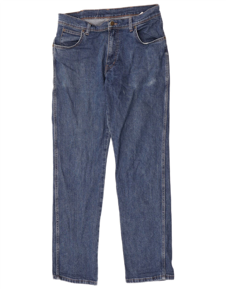 Wrangler Mens Regular Fit Jeans Reta W34 L34 Azul Algodão