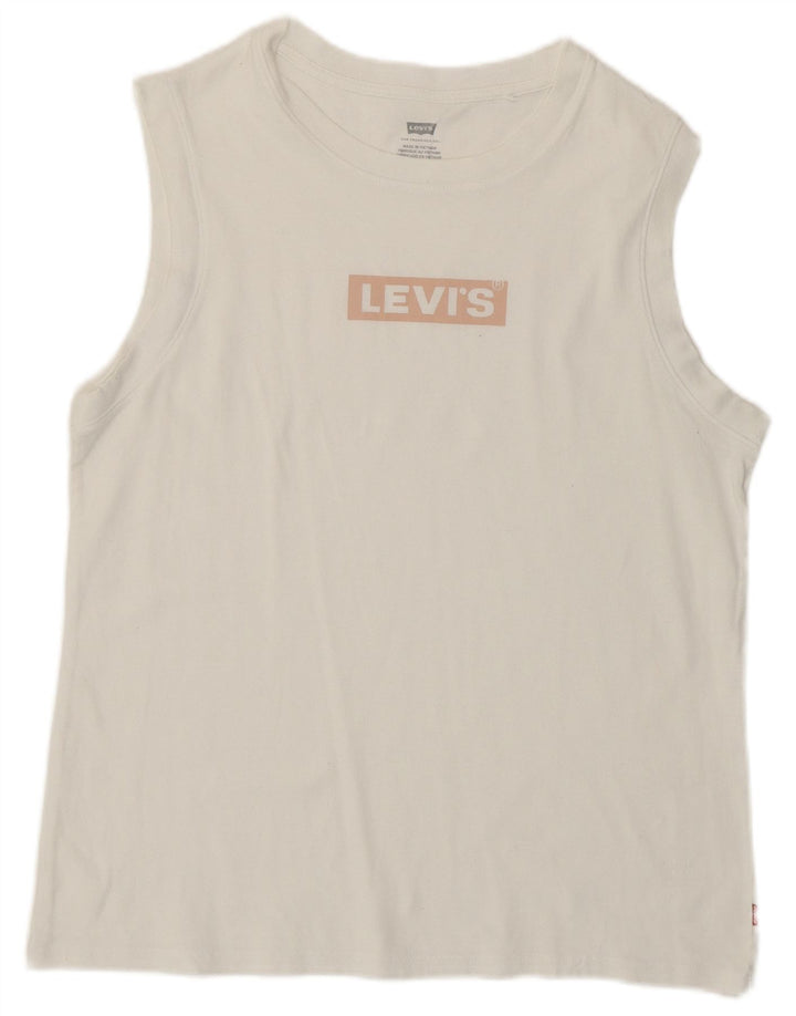 Camiseta feminina gráfica LEVI'S UK 12 médio branco