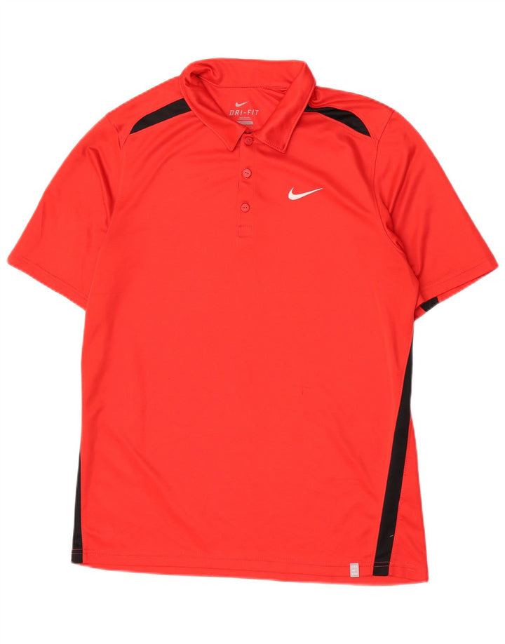 Camisa polo masculina Nike Dri Fit médio vermelho colorblock poliéster