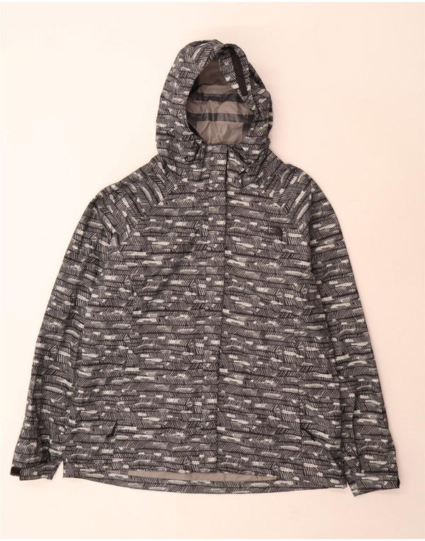 Jaqueta de chuva com capuz feminina The North Face UK 18 XL poliéster listrado cinza