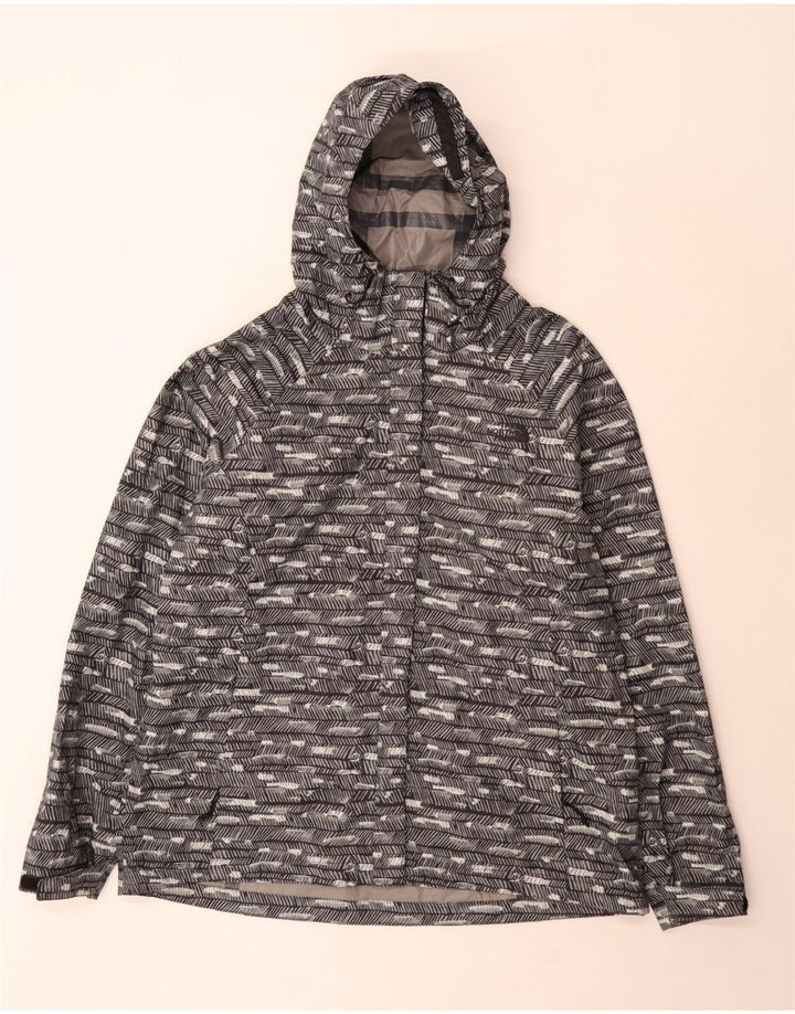 Jaqueta de chuva com capuz feminina The North Face UK 18 XL poliéster listrado cinza