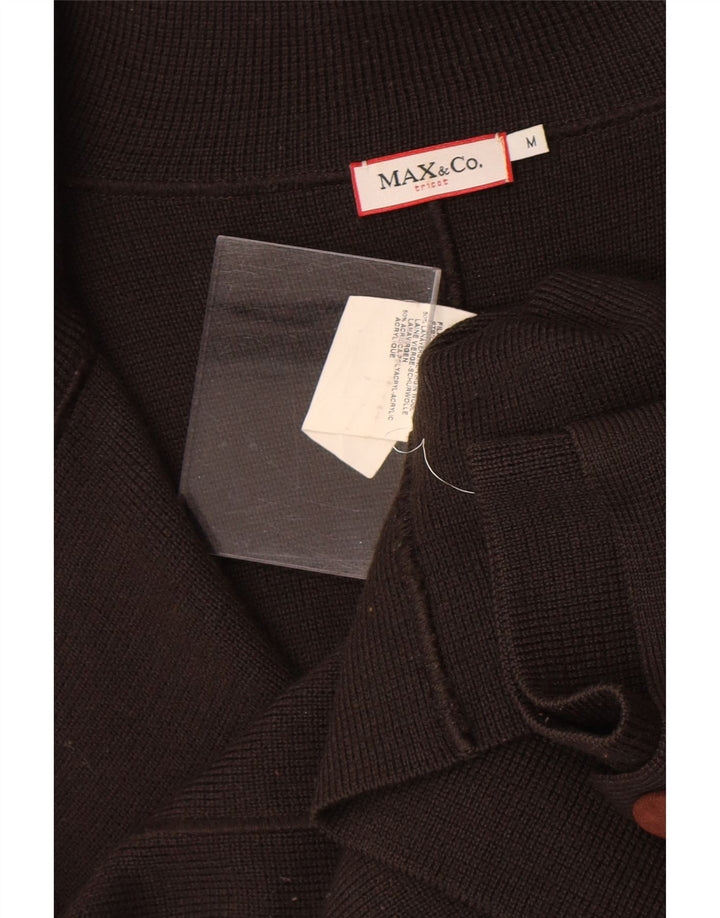 Suéter cardigã feminino Max & Co. Reino Unido 12 lã marrom médio