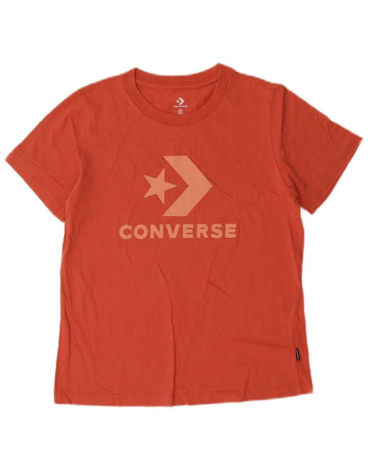 Camiseta feminina Converse com estampa gráfica UK 10 pequeno algodão laranja