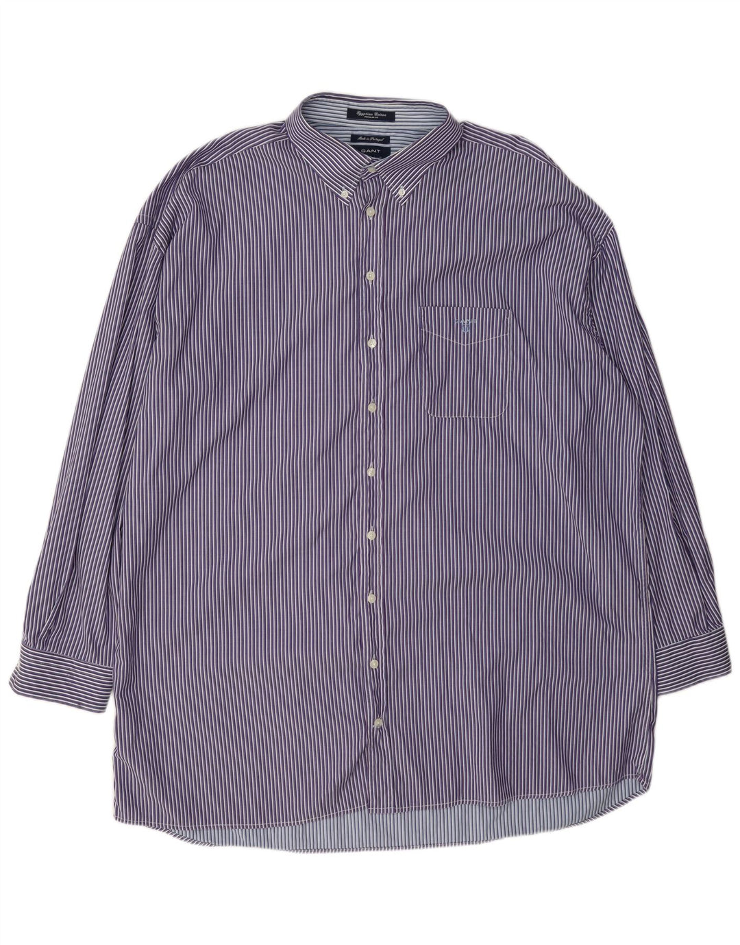 Camisa masculina Gant Regular Fit 4XL algodão listrado roxo