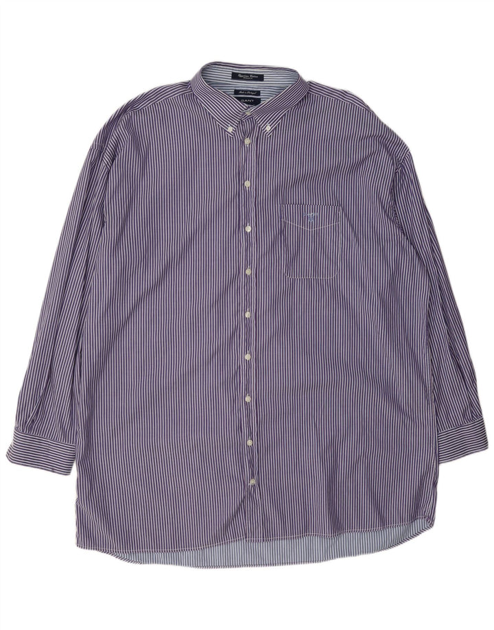 Camisa masculina Gant Regular Fit 4XL algodão listrado roxo