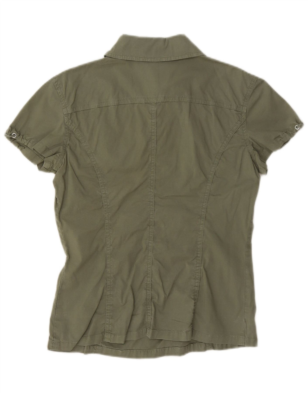 Camisa pulôver feminina de manga curta Max & Co. Reino Unido 8 pequena cáqui