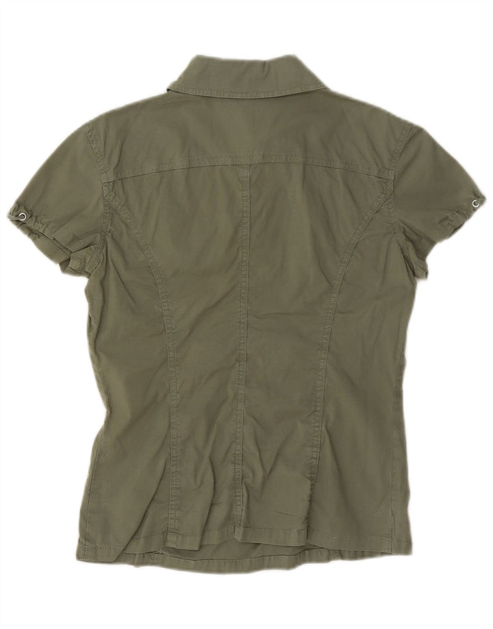 Camisa pulôver feminina de manga curta Max & Co. Reino Unido 8 pequena cáqui