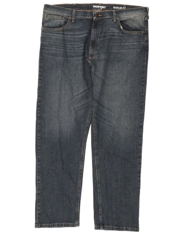 Wrangler Mens Regular Fit Straight Jeans W40 L30 Azul Algodão