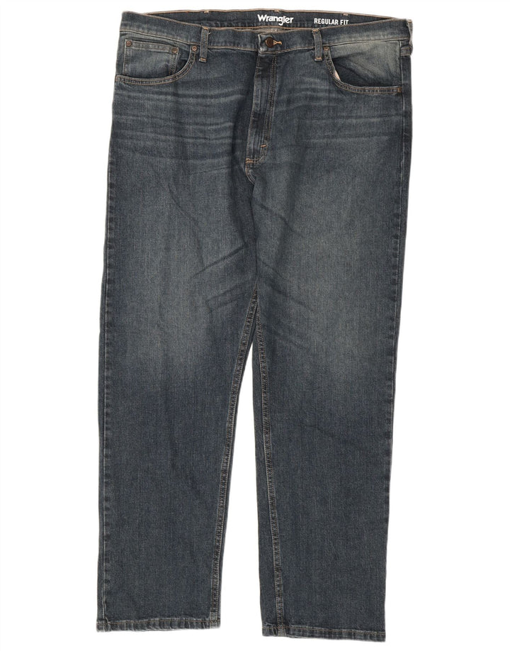 Wrangler Mens Regular Fit Straight Jeans W40 L30 Azul Algodão