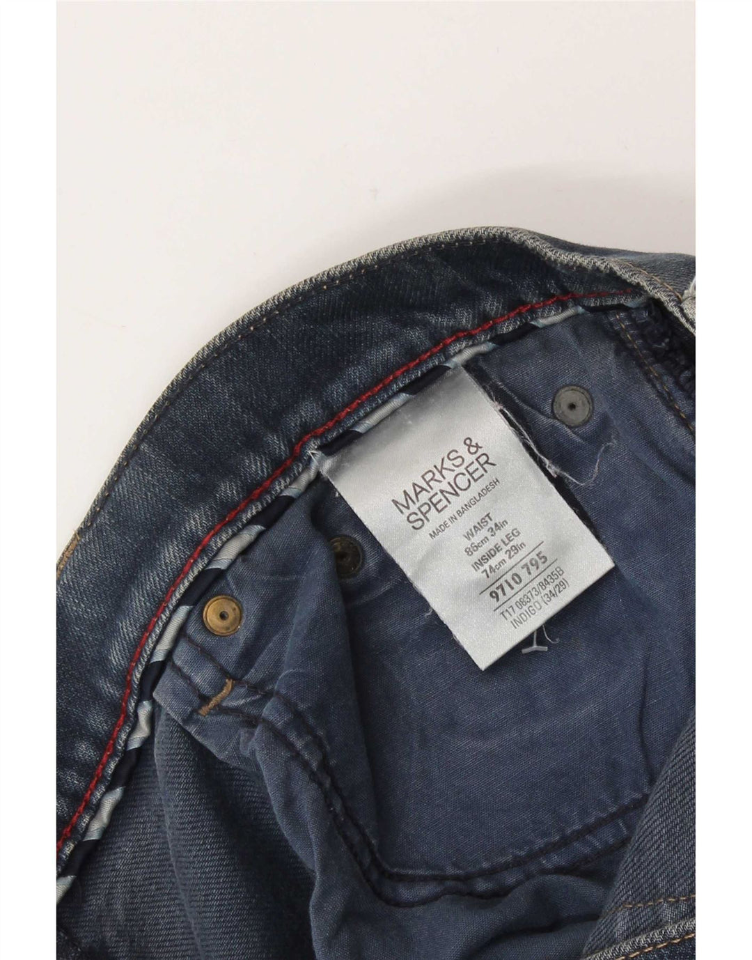 Jeans retos femininos Marks & Spencer W34 L25 algodão azul