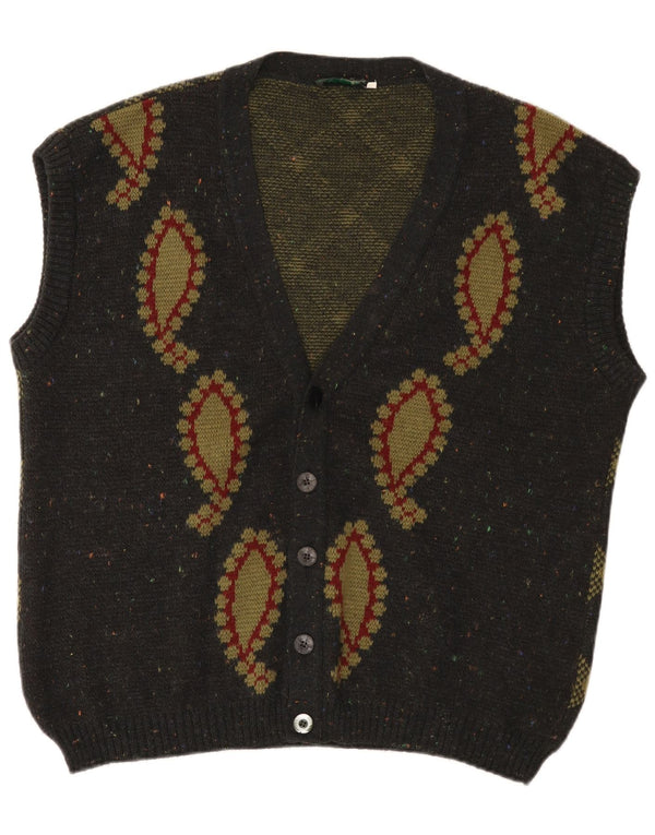 Tris Line Suéter Cardigan Masculino Sem Mangas XL Verde Paisley Acrílico