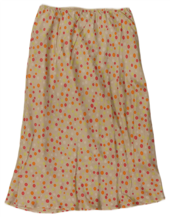 Saia maxi feminina VINTAGE W26 pequena bolinha bege