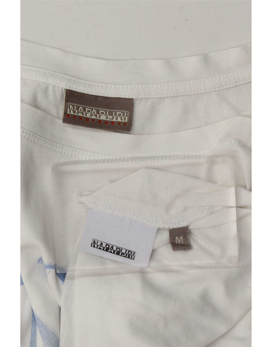 Camiseta gráfica feminina Napapijri UK 14 médio branco